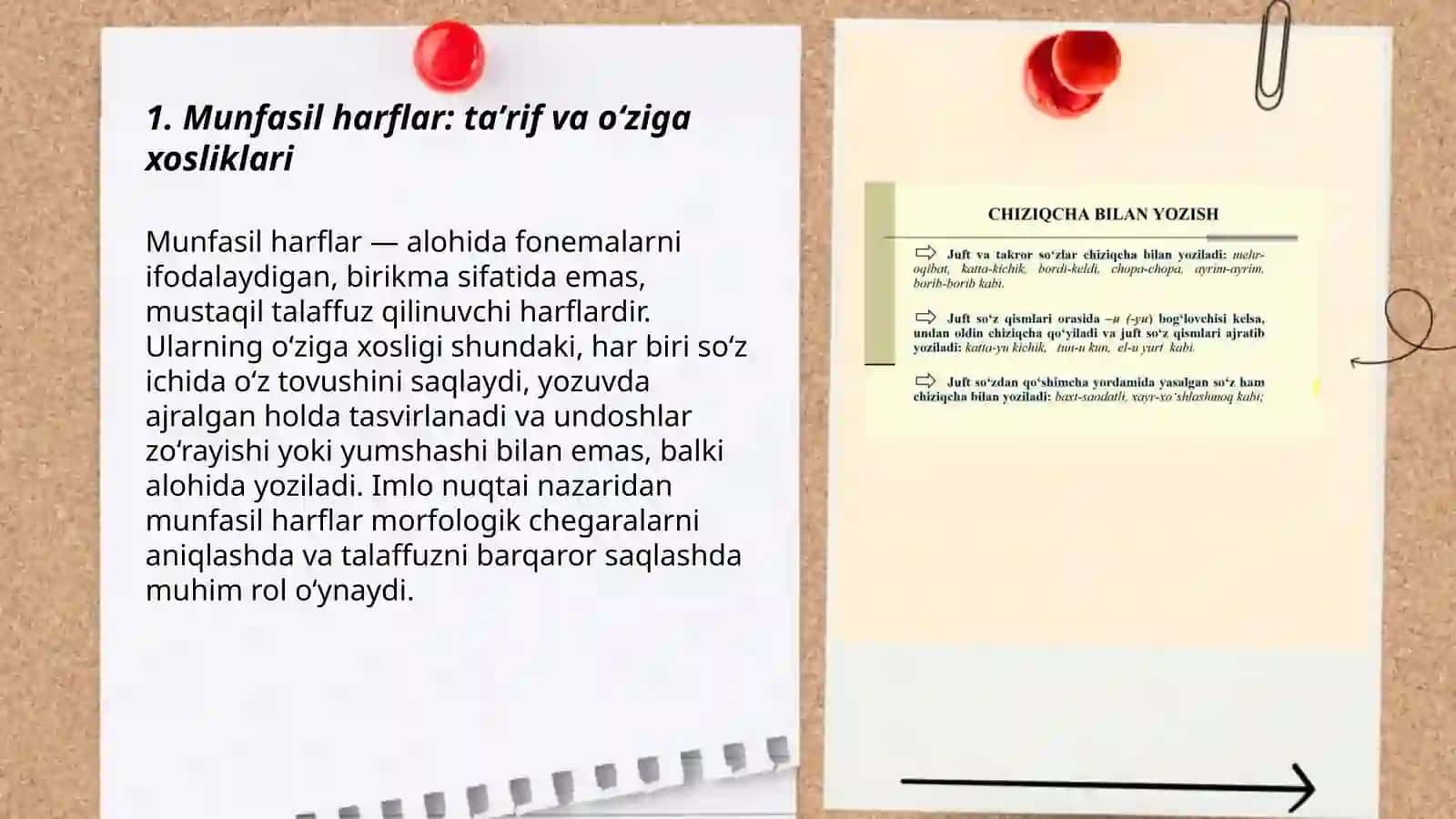 Munfasil harflar va ularning imlo xususiyatlari 3