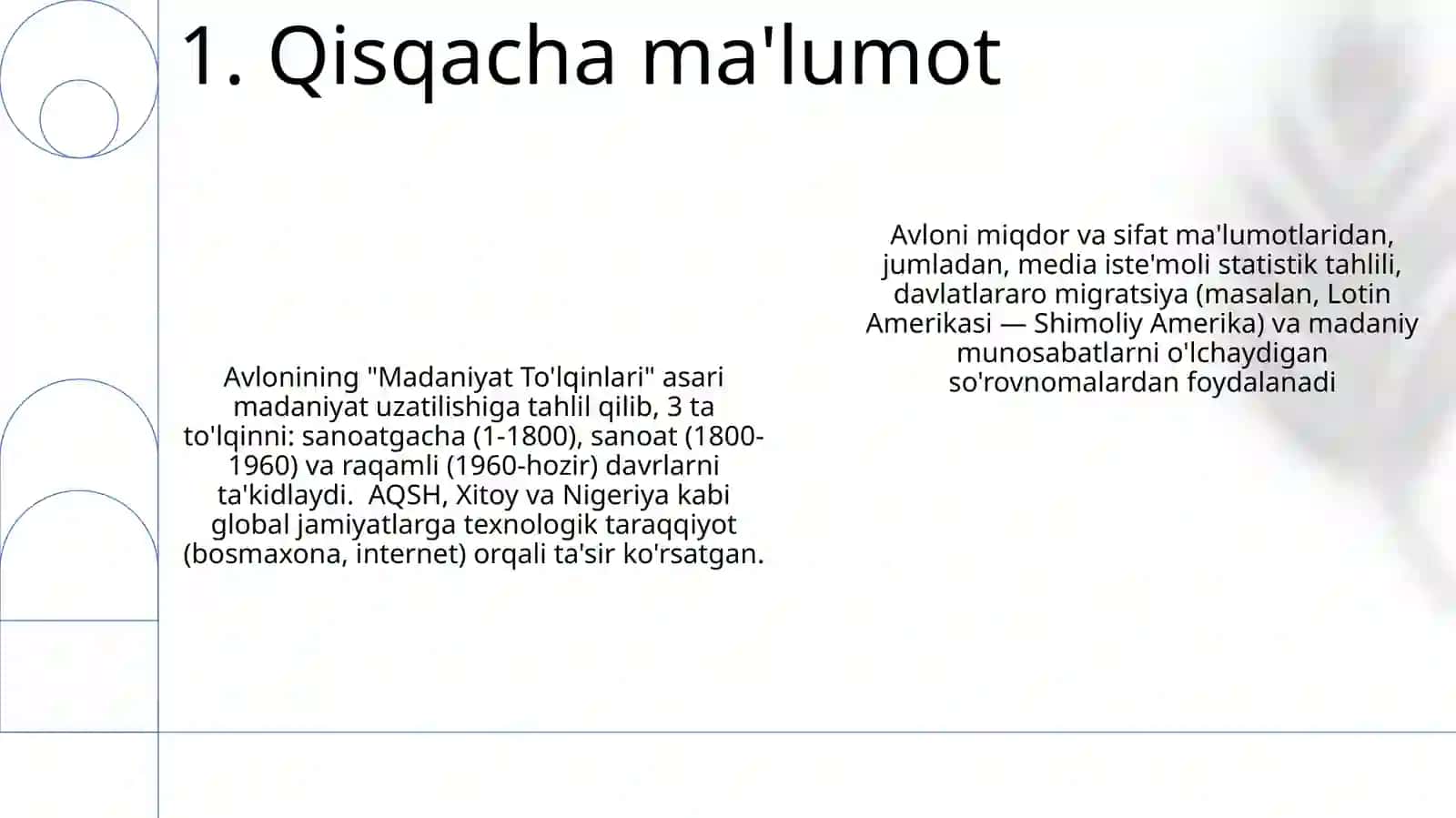 Avloniyning "Madaniyat to'lqinlari" maqolasini tahlil qilish 3