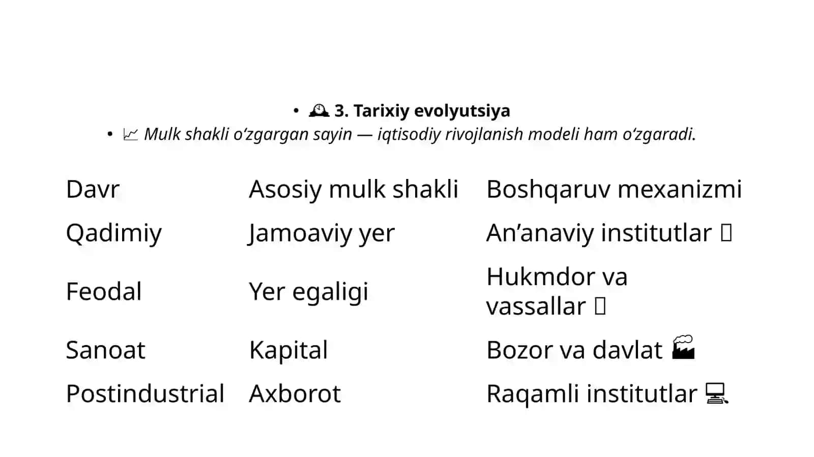 Iqtisodiy rivojlanishda mulkchilik shakllarining institutsional o‘zgarishlari 3