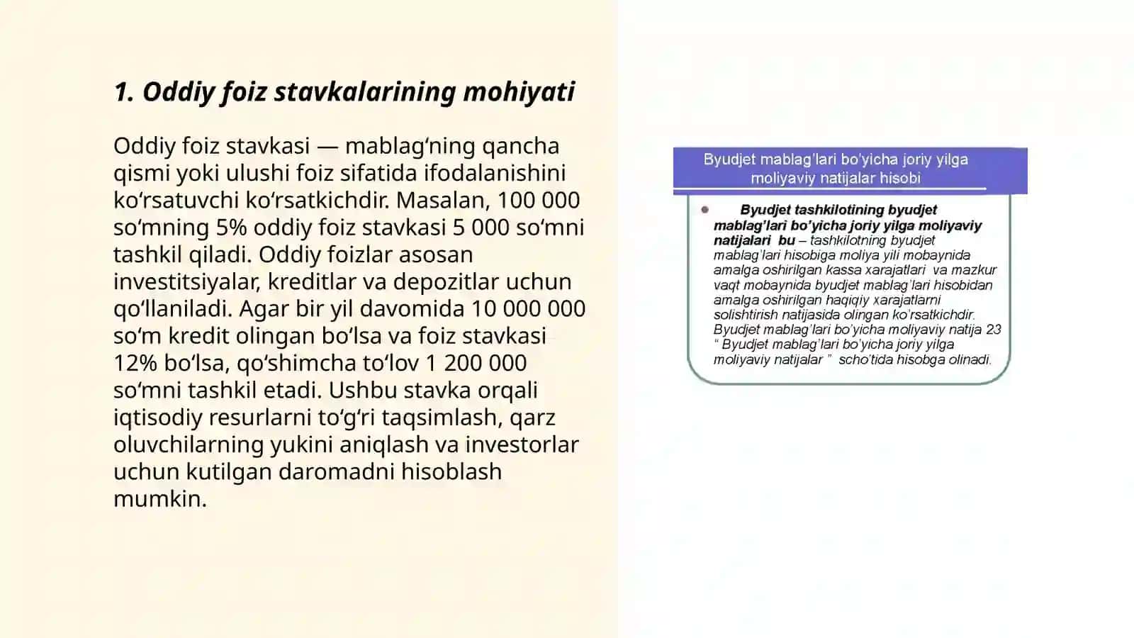Moliyaviy menejer faoliyatida oddiy va murakkab foiz stavkalaridan foydalanish 3