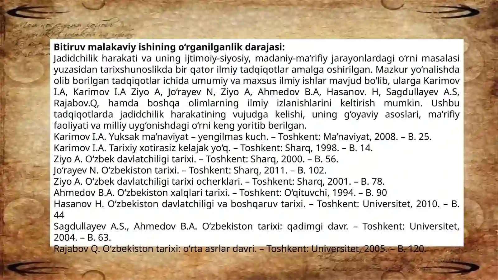 O'ZBEKISTONDA DAVLATCHILIK SHAKLLANISHNING  GʻOYAVIY ASOSLARI 3