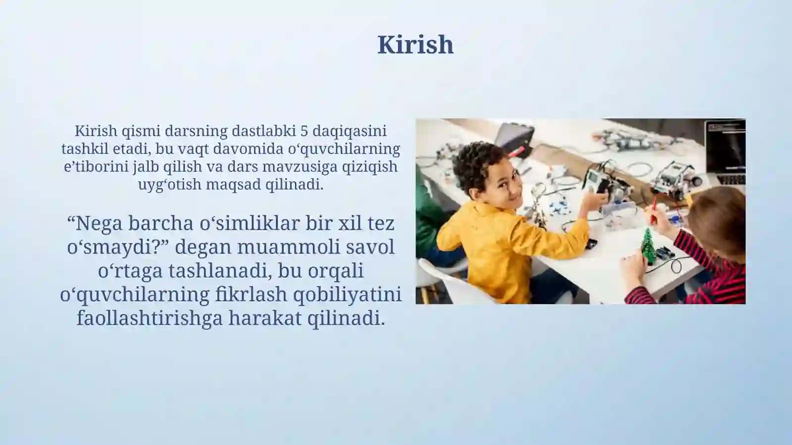 STEM yondashuvi asosida biologiya fanini boshqa fanlar bilan integretsiyalashgan xolda dasr o'tish 3