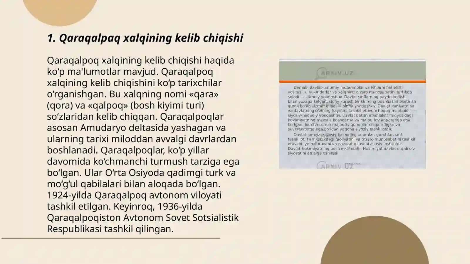 Qoraqolpoqlarning tashkil topishi 3