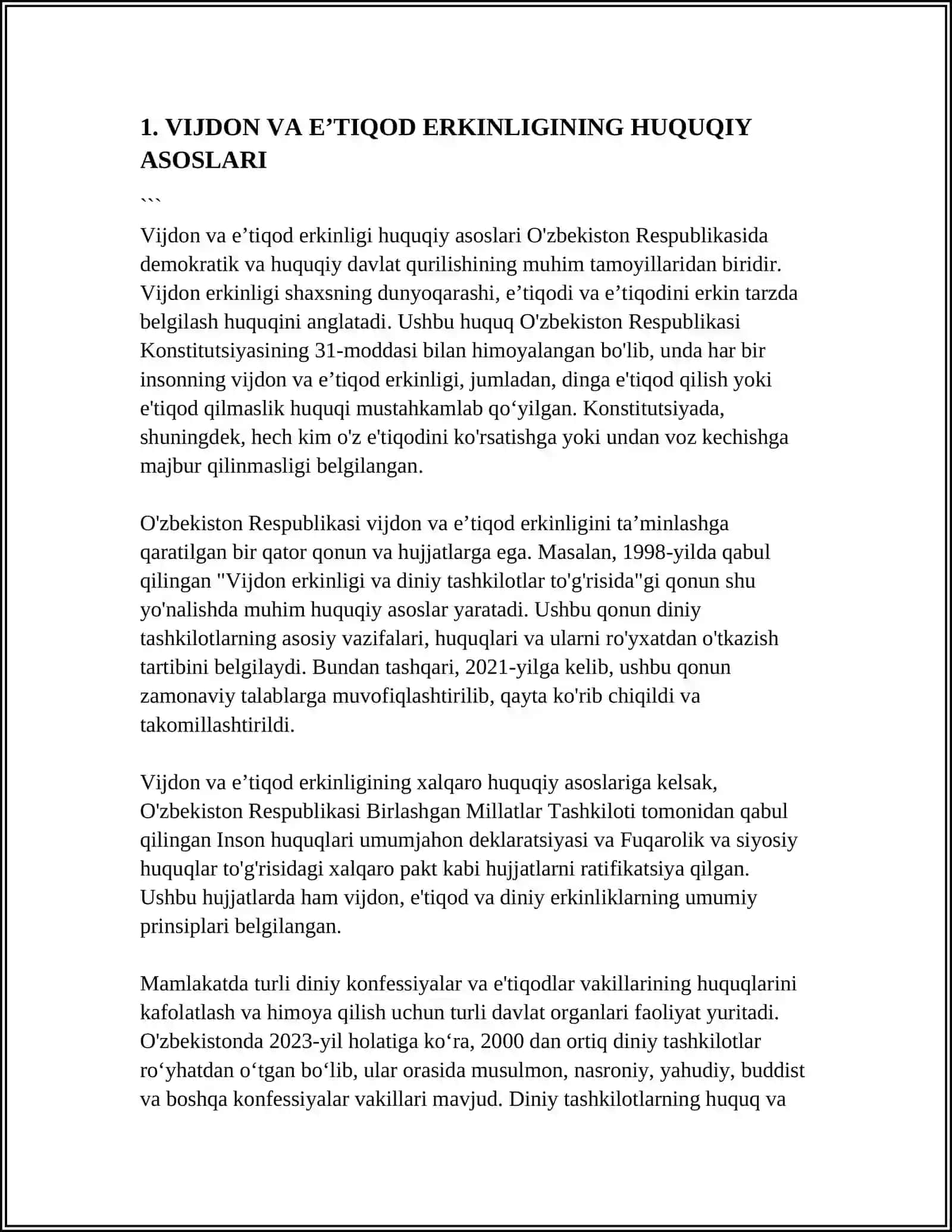 VIJDON VA E’TIQOD ERKINLIGINING TA’RIFI 3