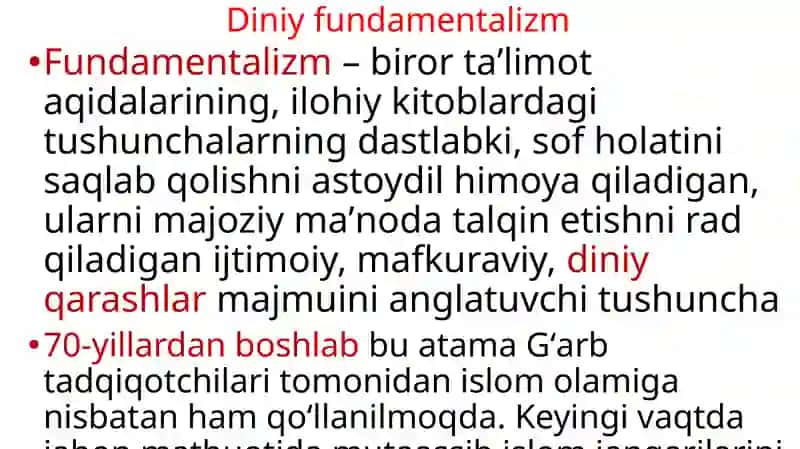 Diniy fundamentalizm, radikalizm va terrorizmning tarixi va yo’nalishlari 3