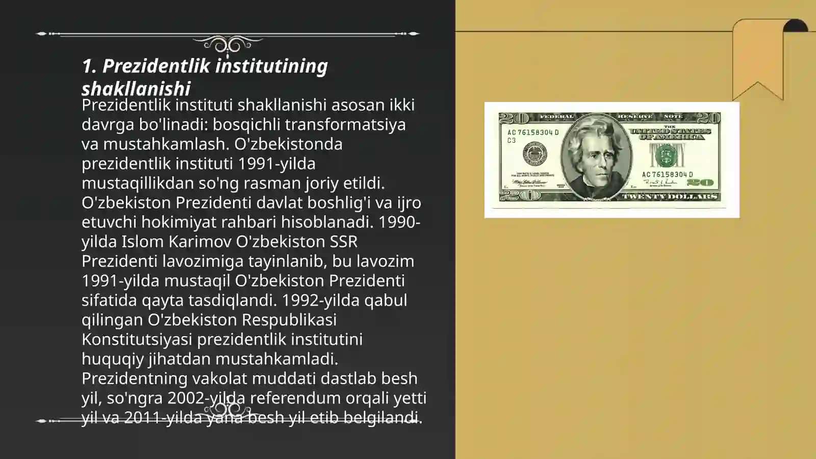 Prezidentlik institutining shakllanishi 3