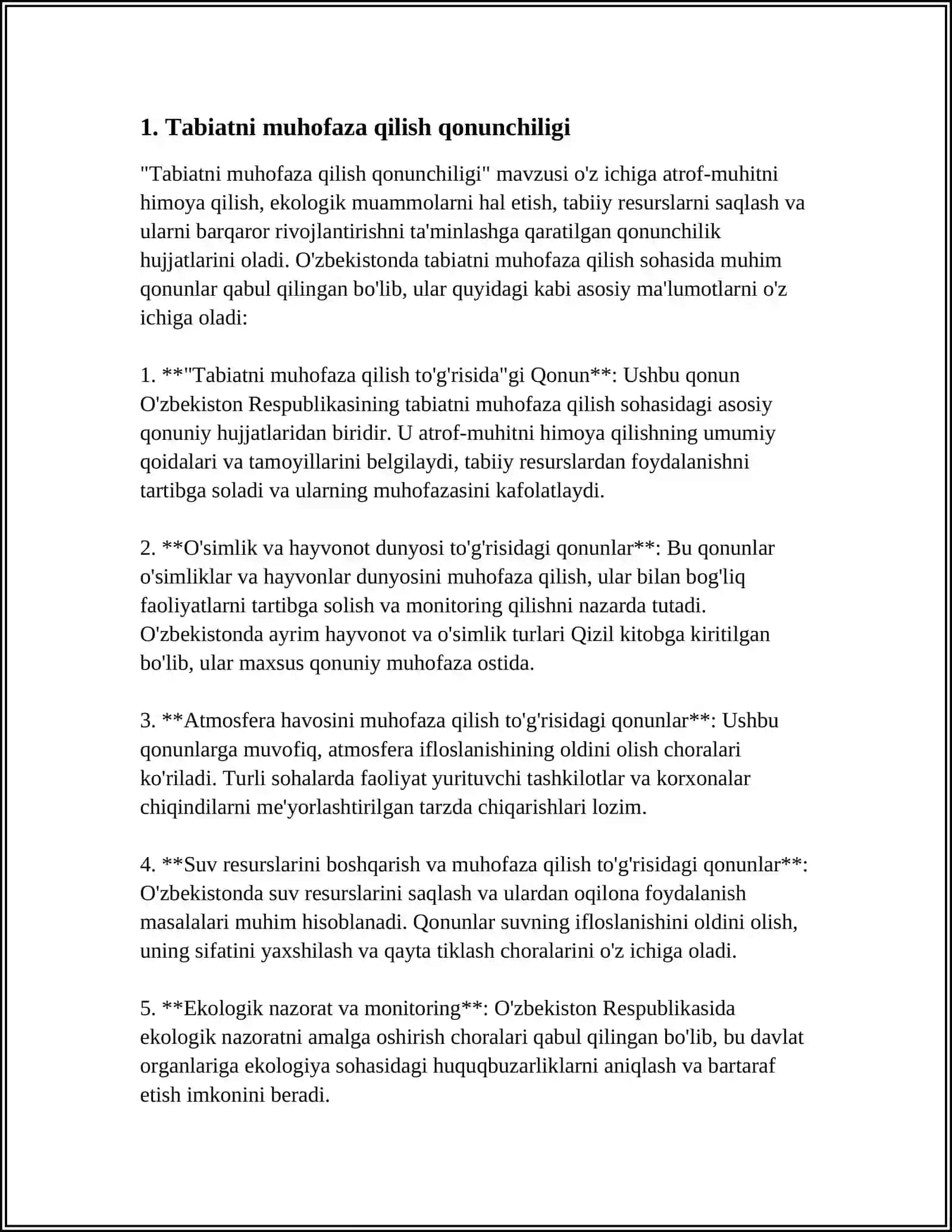 TABIAT BURCHAGIDAGI HAYVONLARNI SAQLASHGA QO‘YILGAN TALABLAR 3