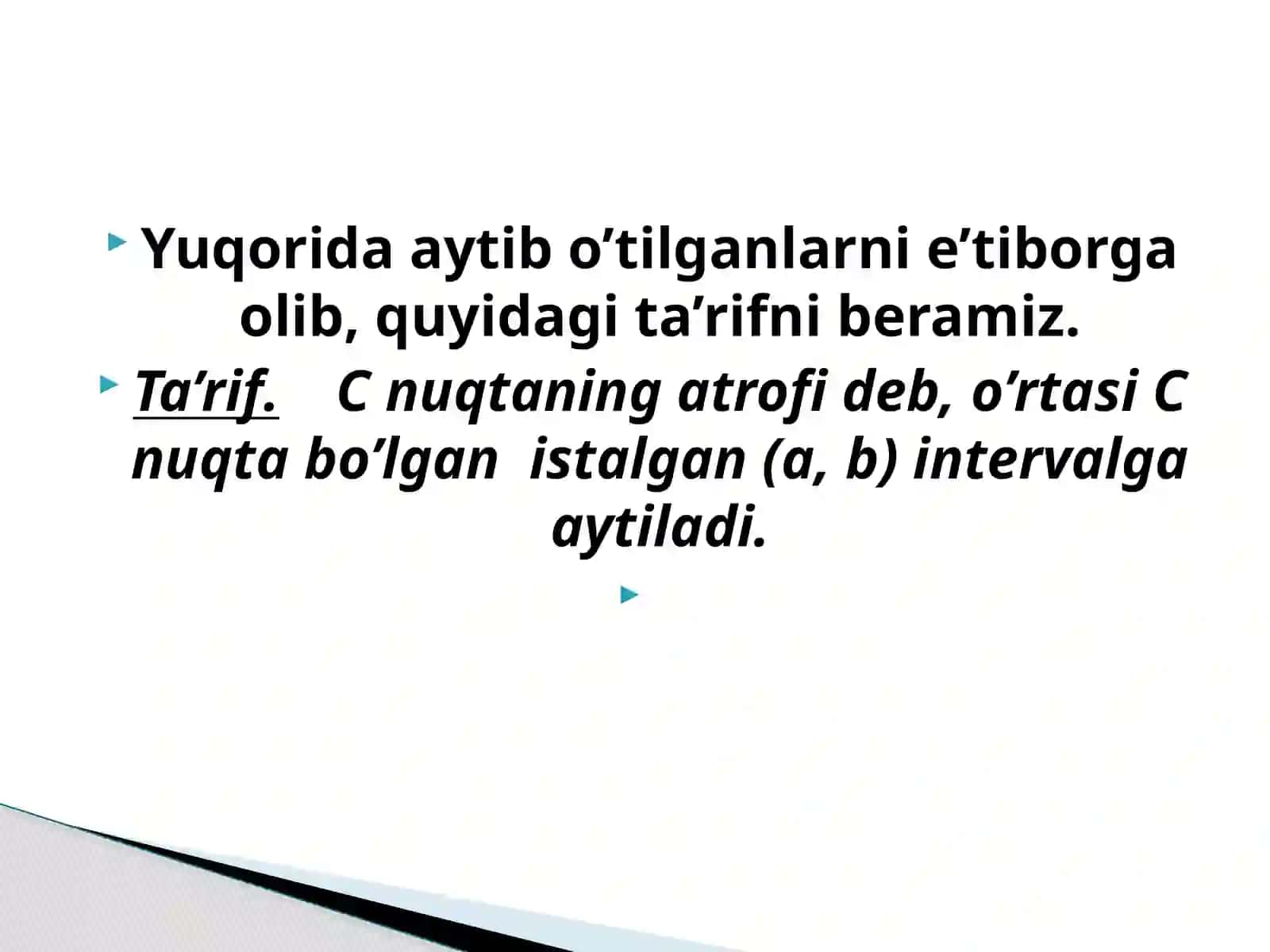 NUQTALAR KETMA-KETLIGI VA ULARNING LIMITI.KO'P O'ZGARUVCHILIFUNKSIYANING NUQTADAGI LIMITI 3