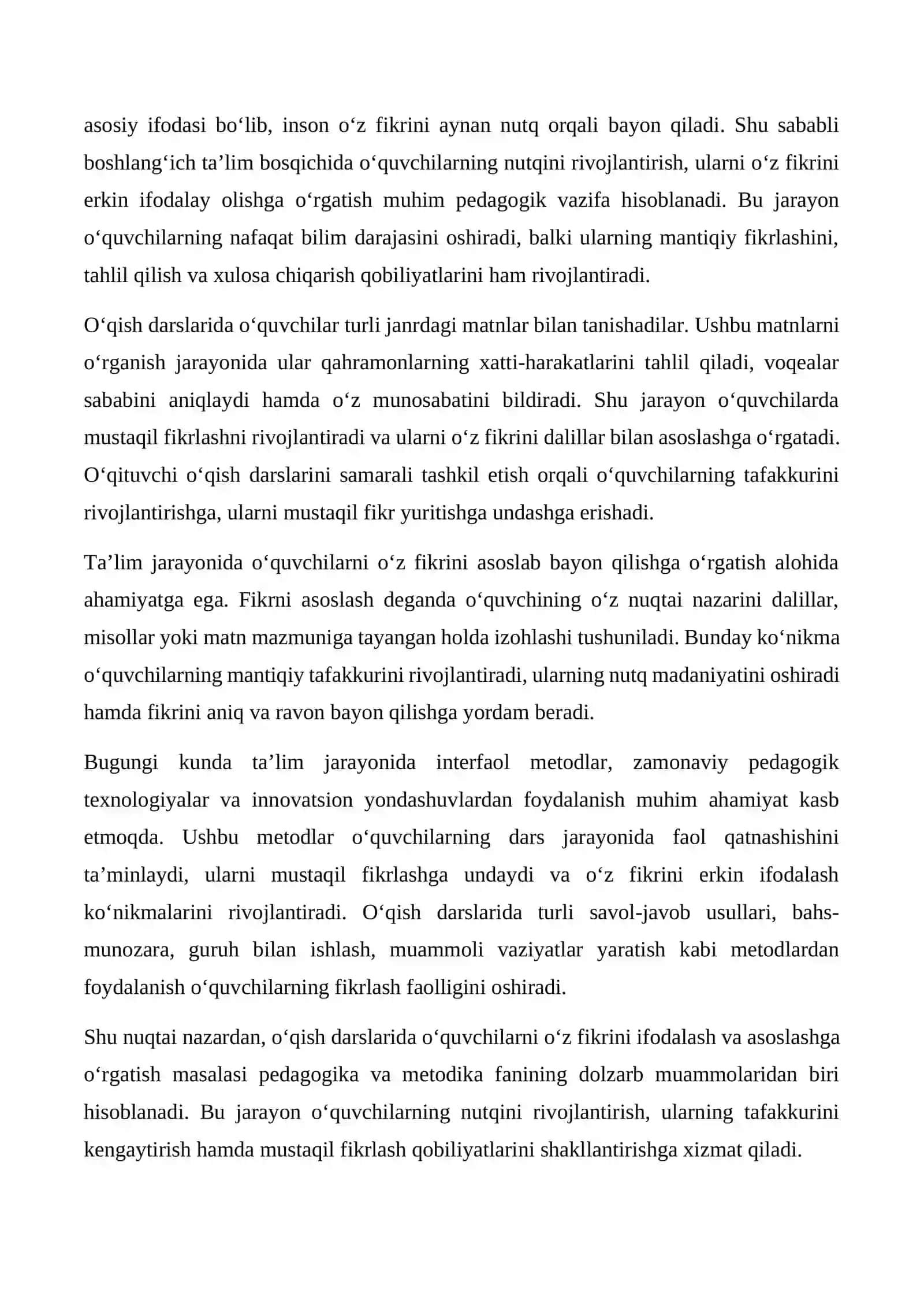 O‘quvchilarda mustaqil fikrlash va nutq rivojlanishi 3