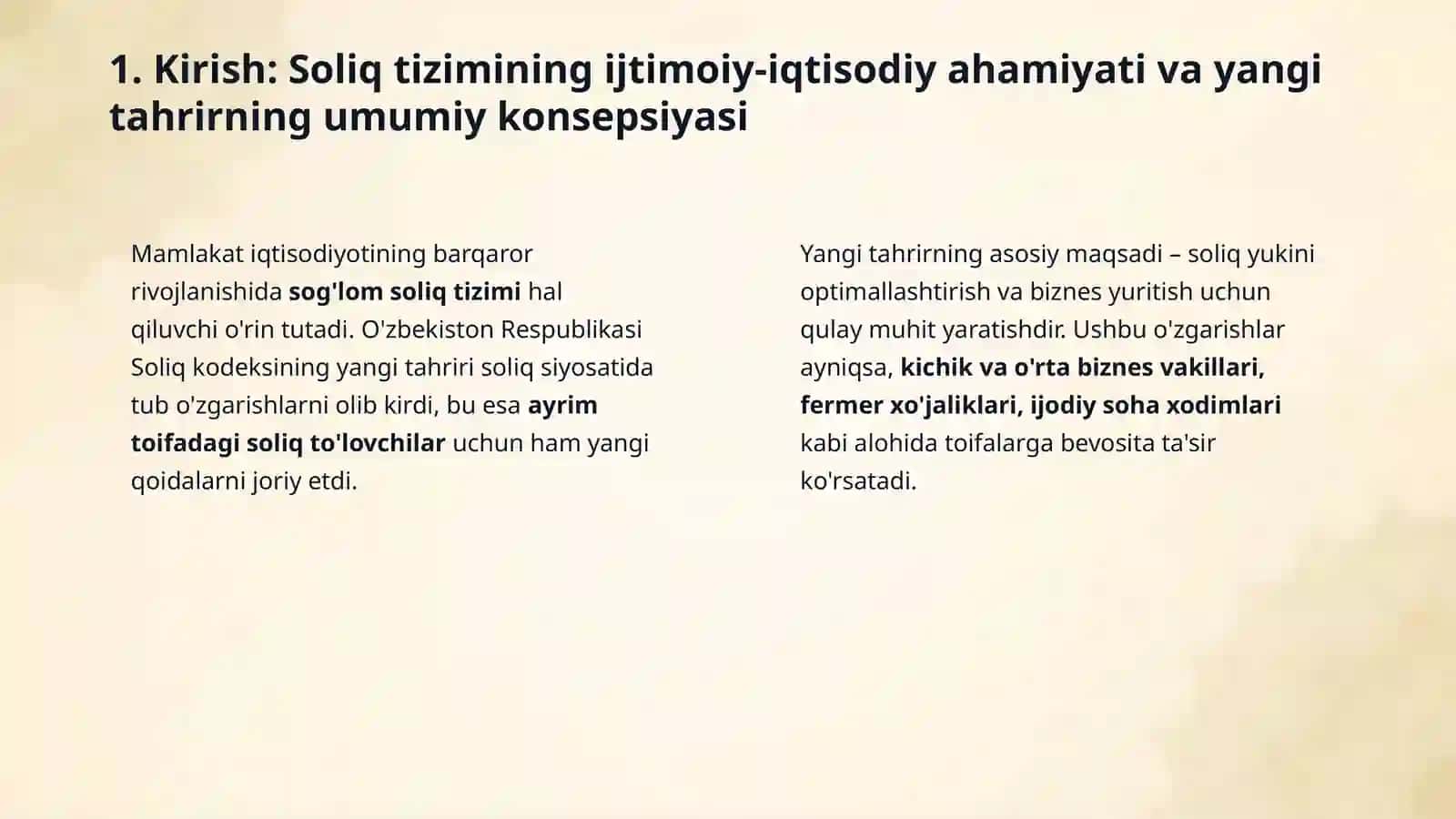 Soliq to‘lovchilarning alohida toifalariga soliq solish 3