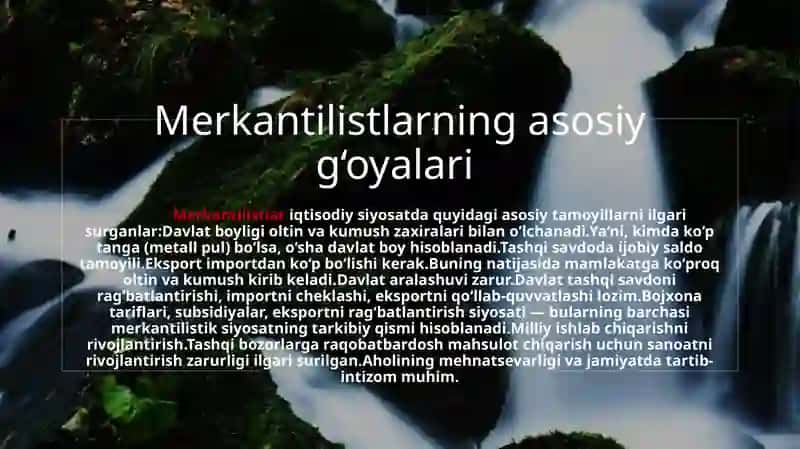 MERKANTILIZM IQTISODIY TA’LIMOTINIGMOHIYATI VA AHAMIYATI 3