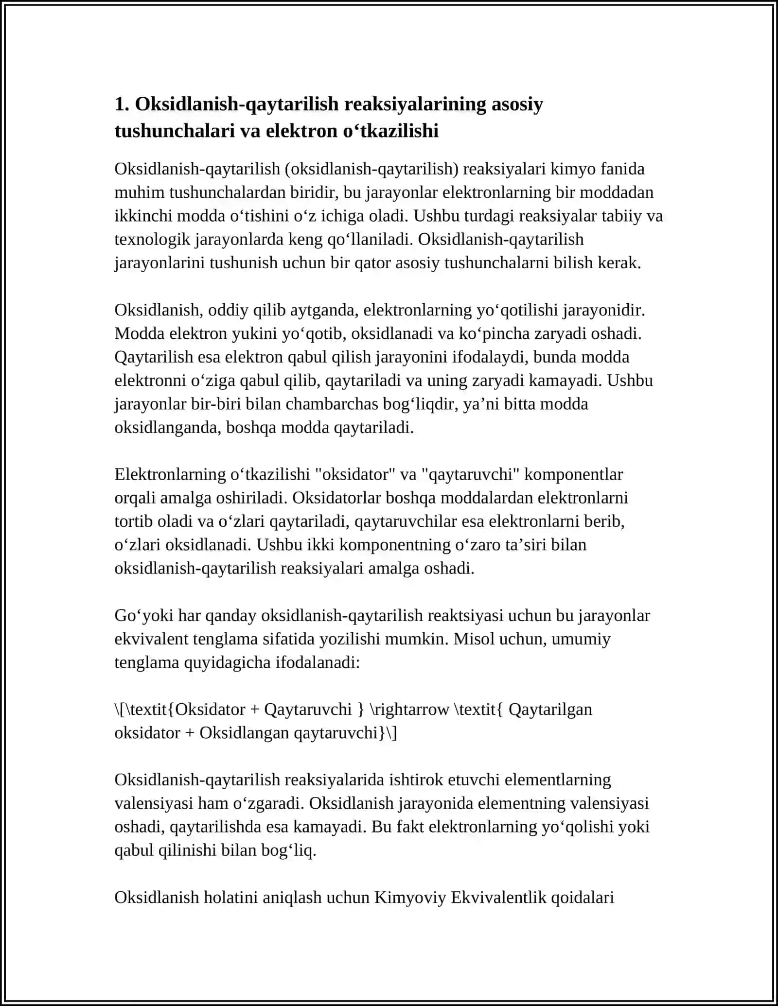 OKSIDLANISH QAYTARILISH REAKSIYALARI VA S ELEMENTLARNING BIOLOGIK AHIYATI 3