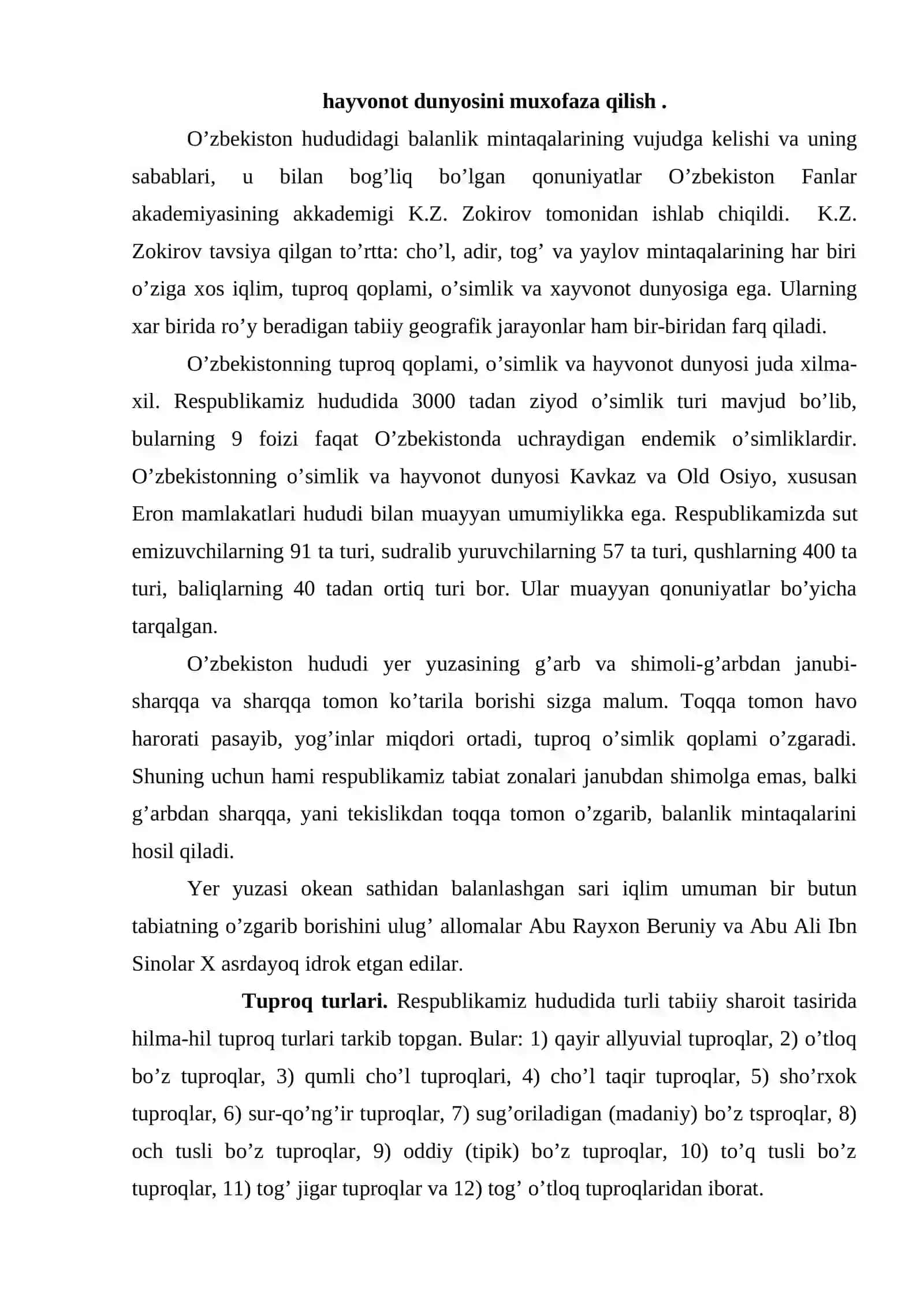 O’simlik va hayvonot dunyosini muxofaza qilish 3