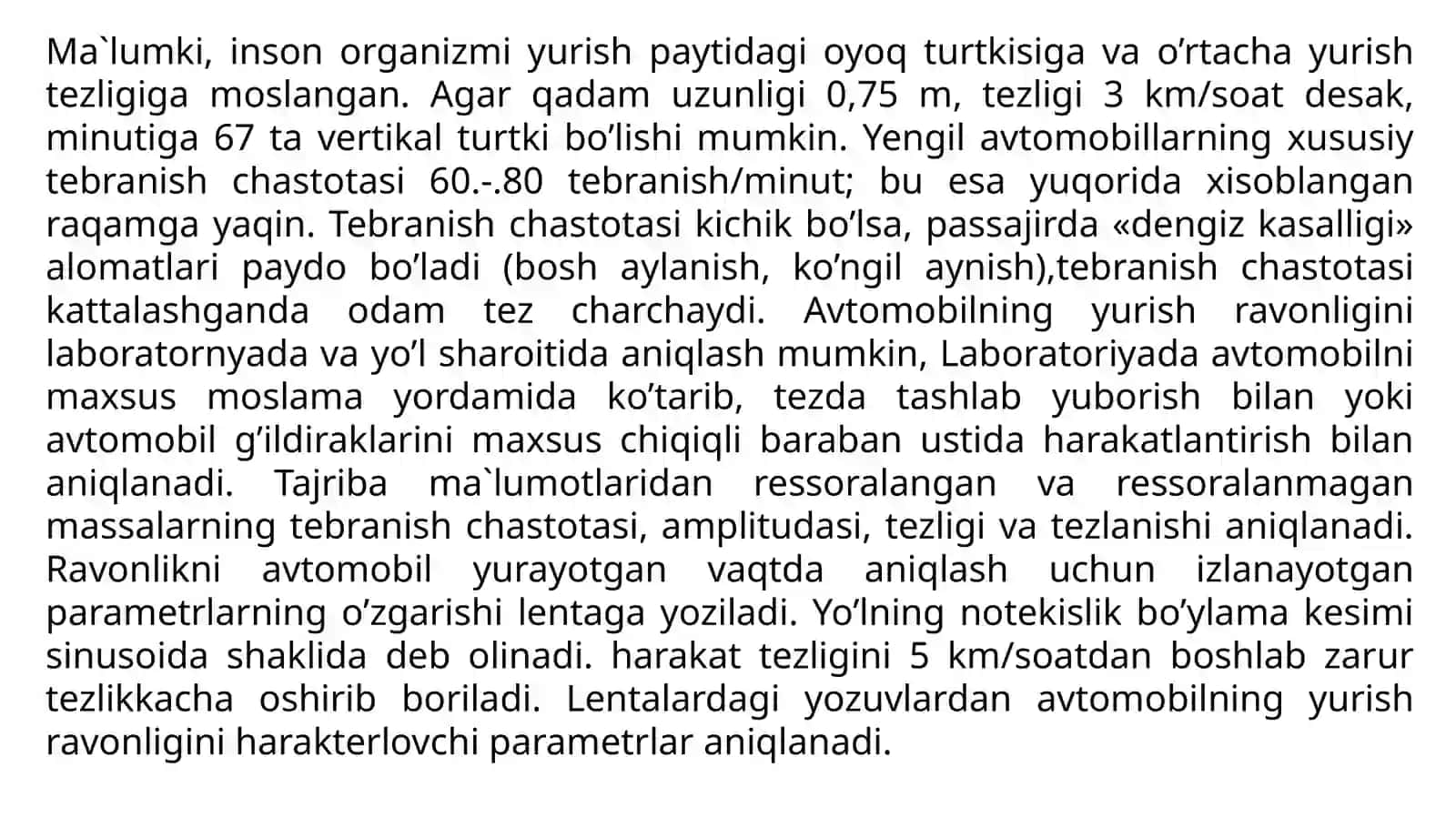 AVTOMOBILNING YURISH RAVONLIGI XUSUSIYATI 3