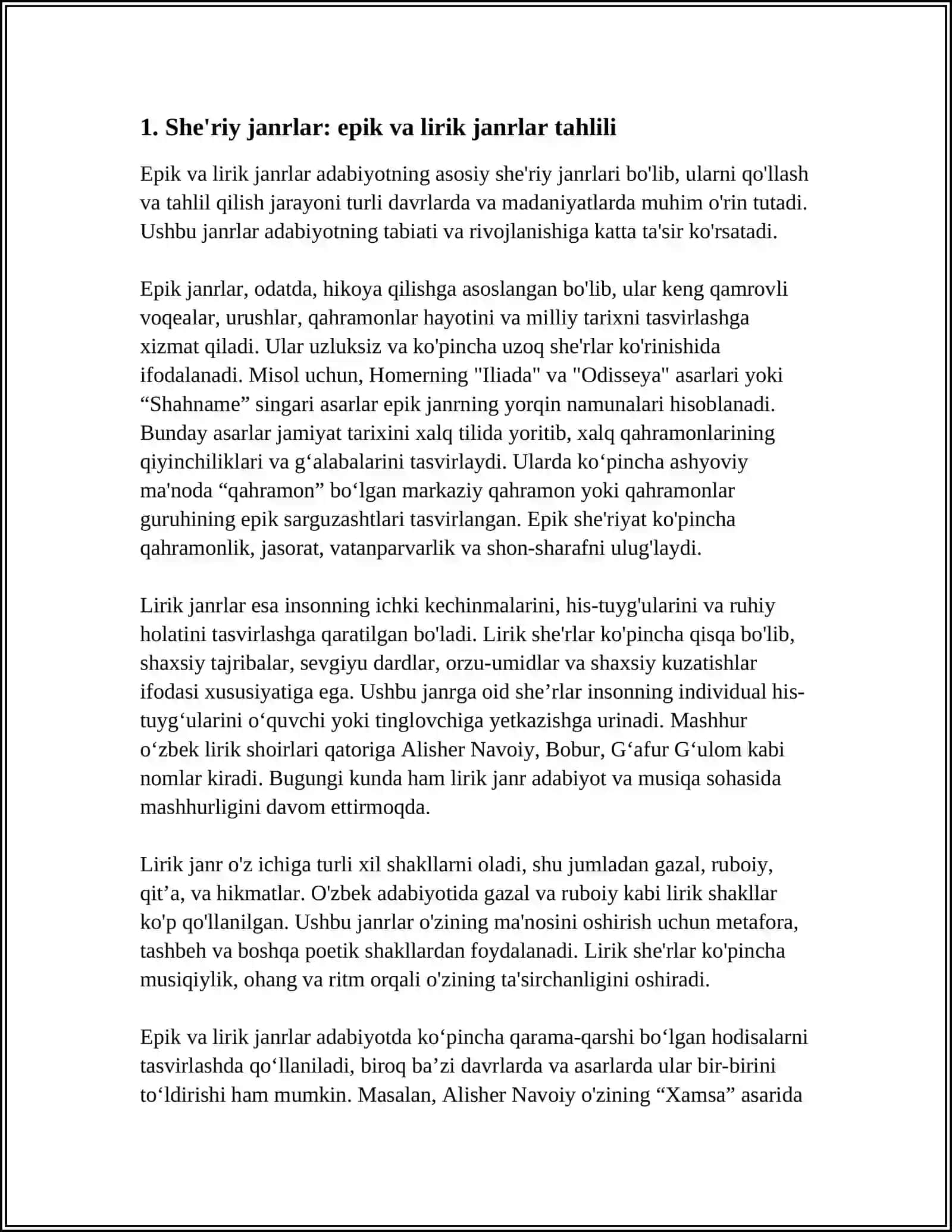 BOSHLANG‘ICH SINF DARSLIGIDAN EPIK HAMDA LIROEPIK ASARLARGA KONSPEK YOZISH 3