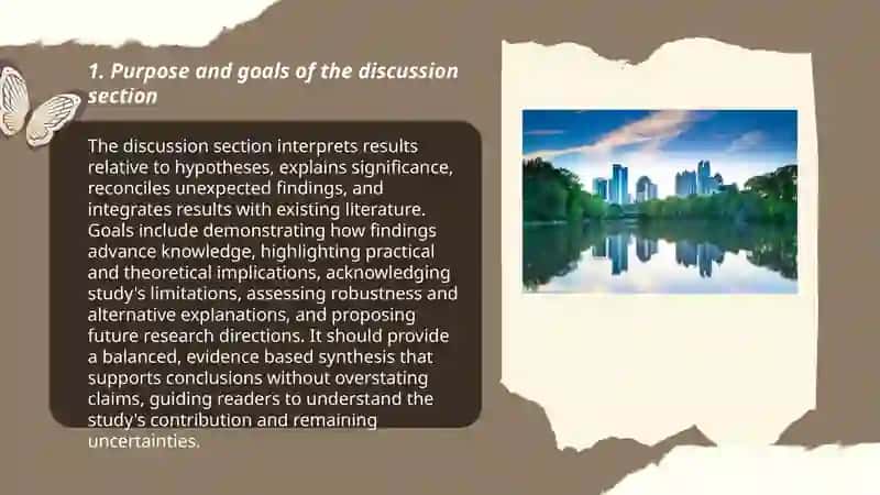 Purpose and goals of the discussion section 3