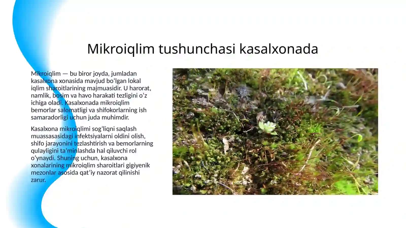 KASALXONA XONALARI MIKROIQLIMINING GIGIYENIK AHAMIYATI(HARORAT, NAMLIK, BOSIM, HAVO HARAKATI TEZLIGI 3