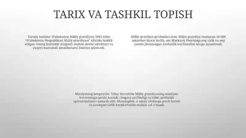 Oʻzbekiston Respublikasi Milliy Gvardiyasi: Introduction 3