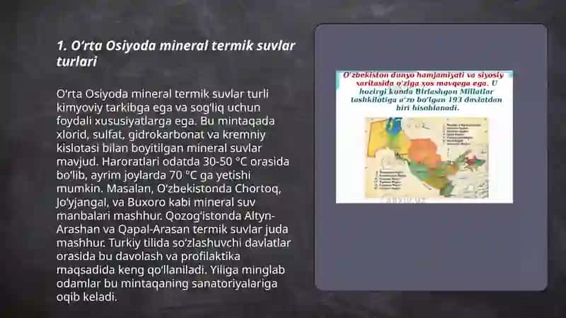 Oʻrta Osiyoda mineral termik suvlarni geografik taqsimlanishi 3