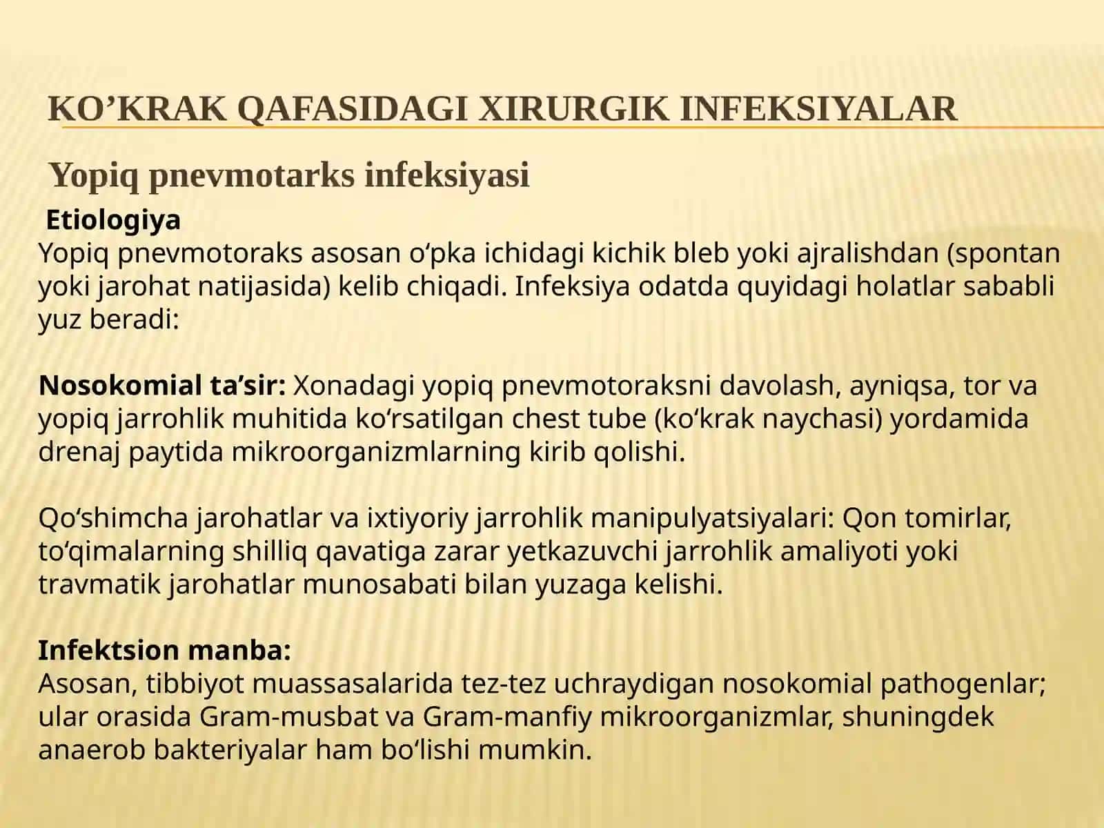 ko’krak qafasi va qorin bo’shlig’i xirurgik infeksiyasi 3