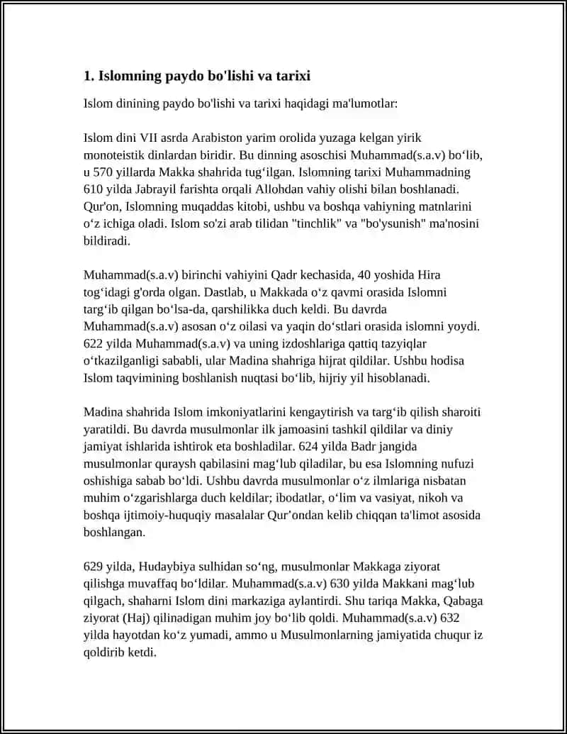 ISLOM DENI KELIB CHIQISHI TARIXI, MAQSAD VA VAZEFALARI 3
