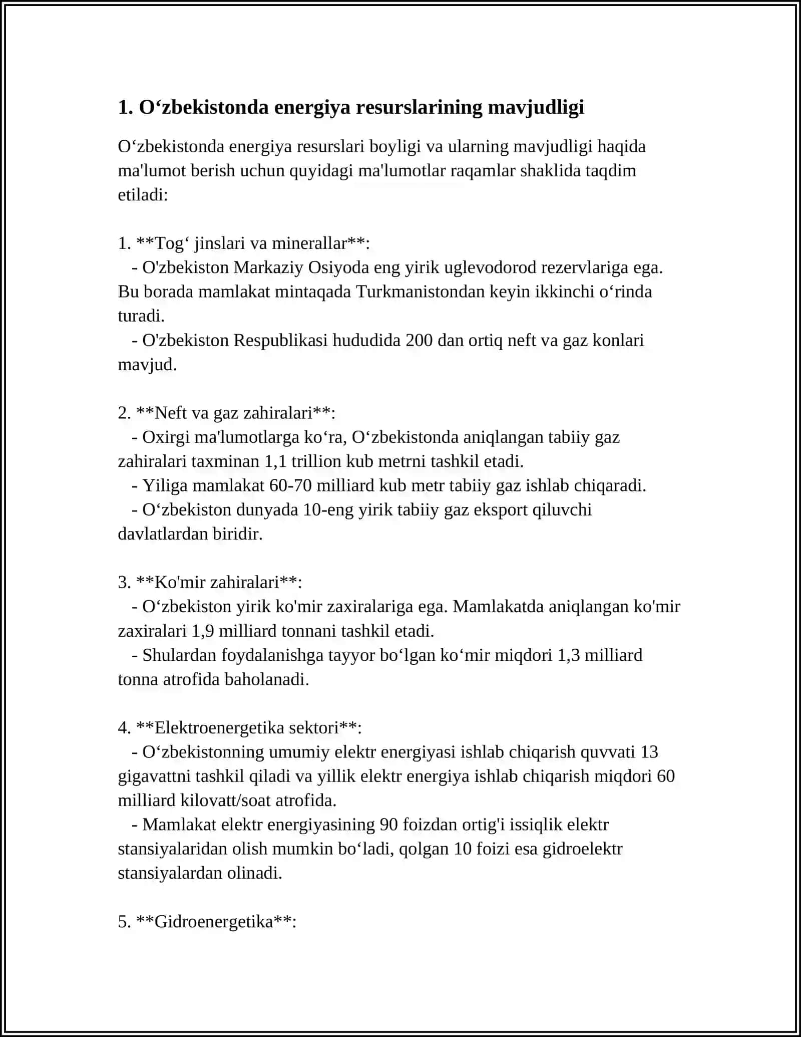 O‘ZBEKISTON RESPUBLIKASI OLIY TA’LIM FAN VA INNOVATSIYA VAZIRLIGI TOSHKENT KIMYO TEXNOLOGIYALARI YANGIYER FILYALI MUSTAQIL ISH 3