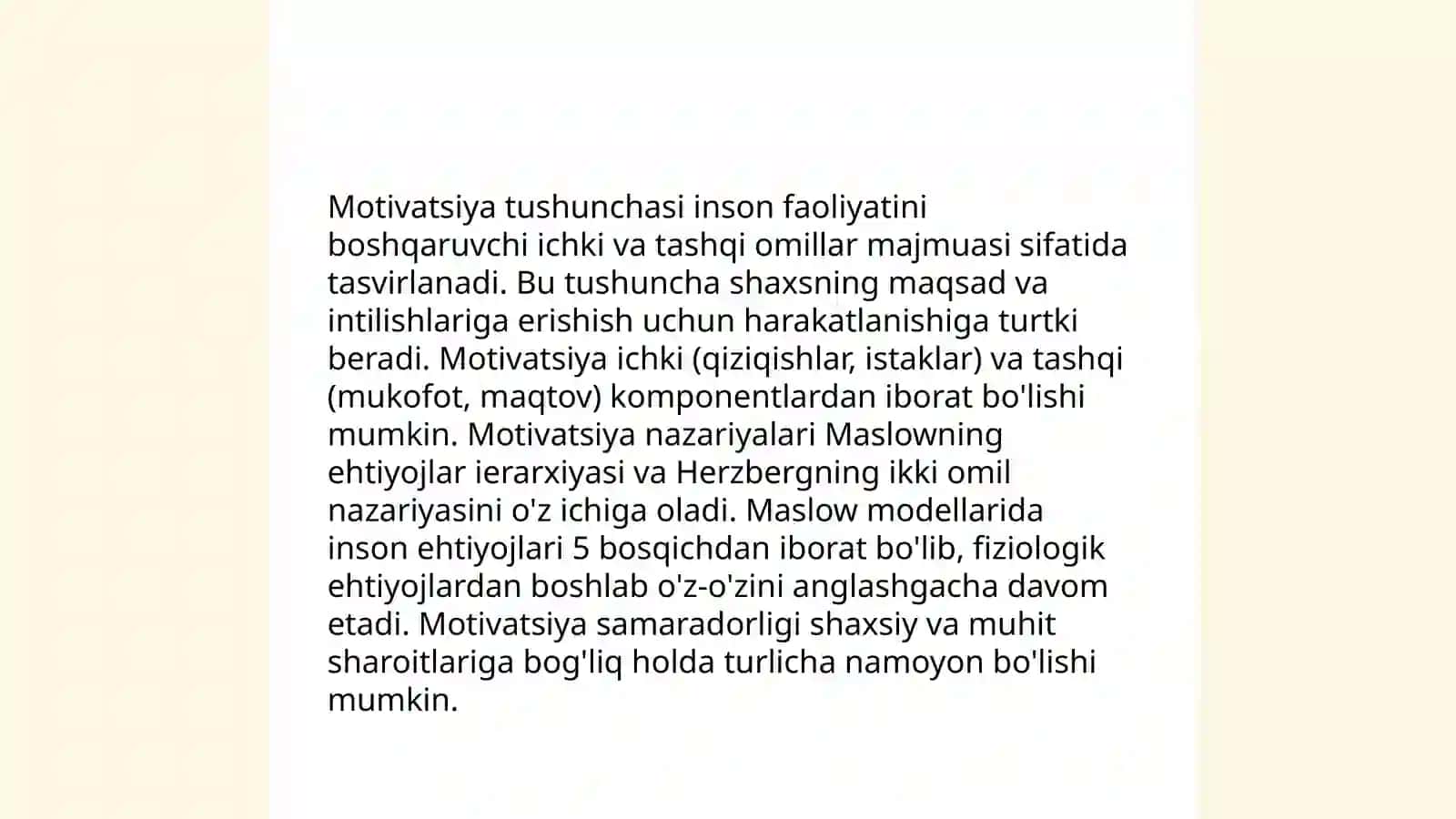 Xorij psixologiyasida motiv va motivatsiya muammosi 3