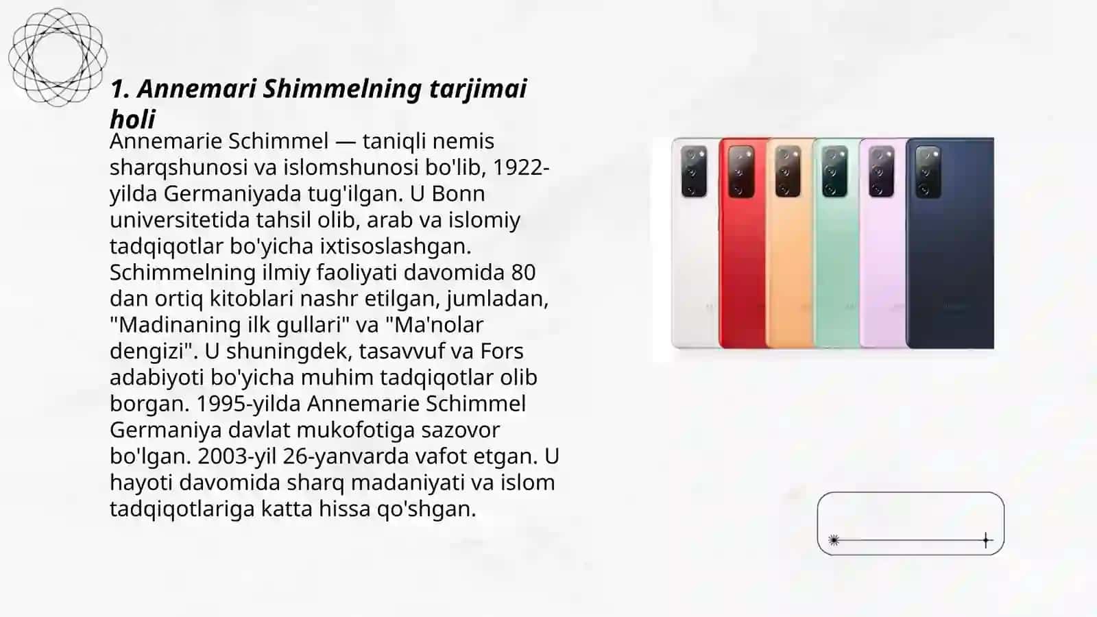 Annemari Shimmelning tarjimai holi 3