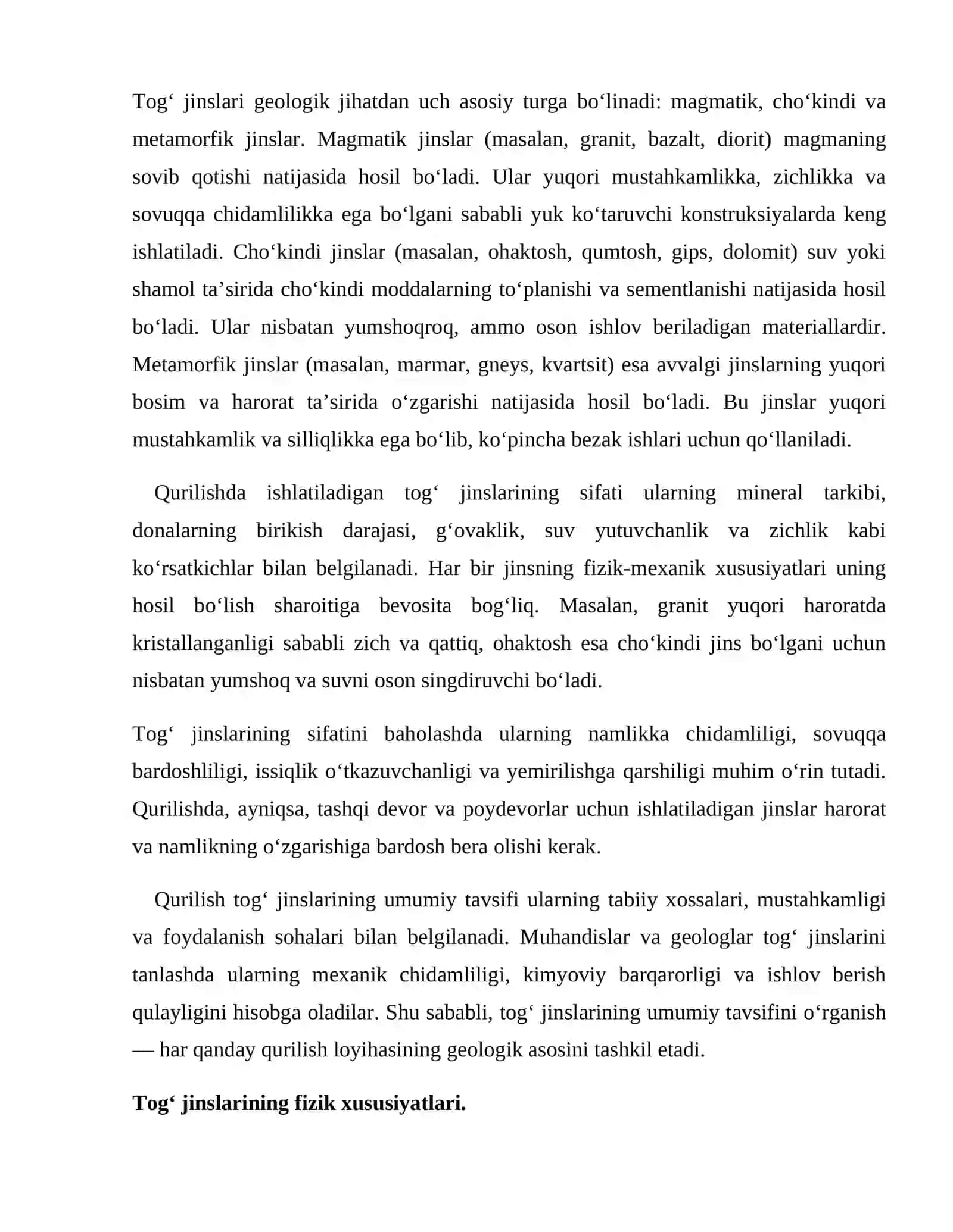 Qurilish tog‘ jinslarining asosiy fizik-mexanik xususiyatlari 3