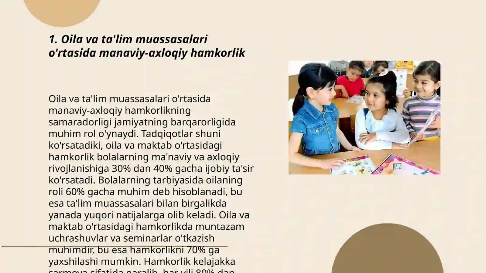 Oʻquvchilarning manaviy axloqiy tarbiyasida oila mahalla va taʼlim muassasalarining hamkorligi 3