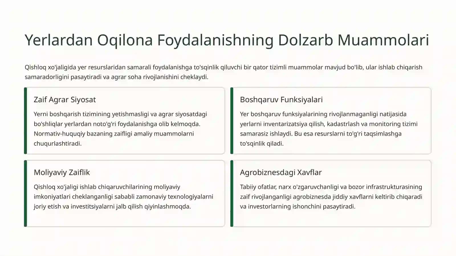 Qishloq Xo'jaligida Yer Tuzishning Iqtisodiy Samaradorligi 3