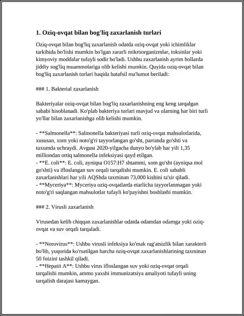 OVQATDAN ZAHARLANISHNI KELTIRIB CHIQARUVCHI MIKROORGANIZMLAR 3