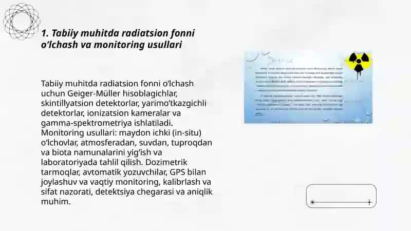 Tabiiy muhitning radiatsiyaviy ifloslanishi monitoringi 3