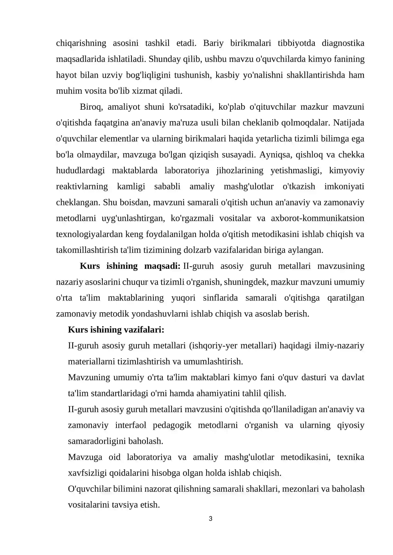 II-GURUH ASOSIY GURUH METALLARINING NAZARIY ASOSLARI VA ULARNI O'QITISH METODIKASI 3
