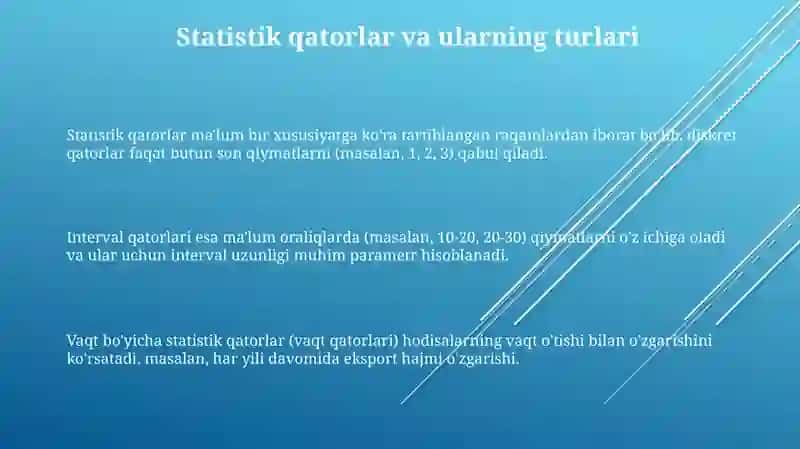 Statistik jamlash va guruhlash 3