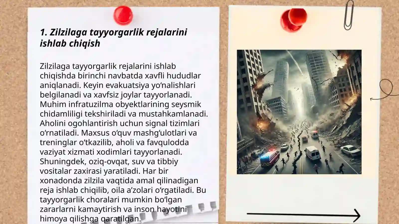 Kuchli zilzila bilan bog'liq favqulodda vaziyatlar oqibatlarini kamaytirish yuzasidan amalga oshiriladigan chora-tadbirlar 3