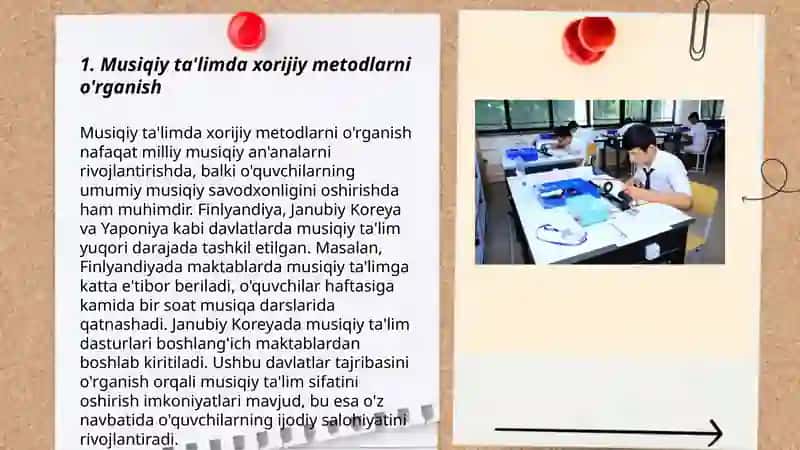 Musiqiy ta'lim tarbiya jarayonlarida xorijiy tajribalarni o'rganish va amaliyotga tatbiq etish 3