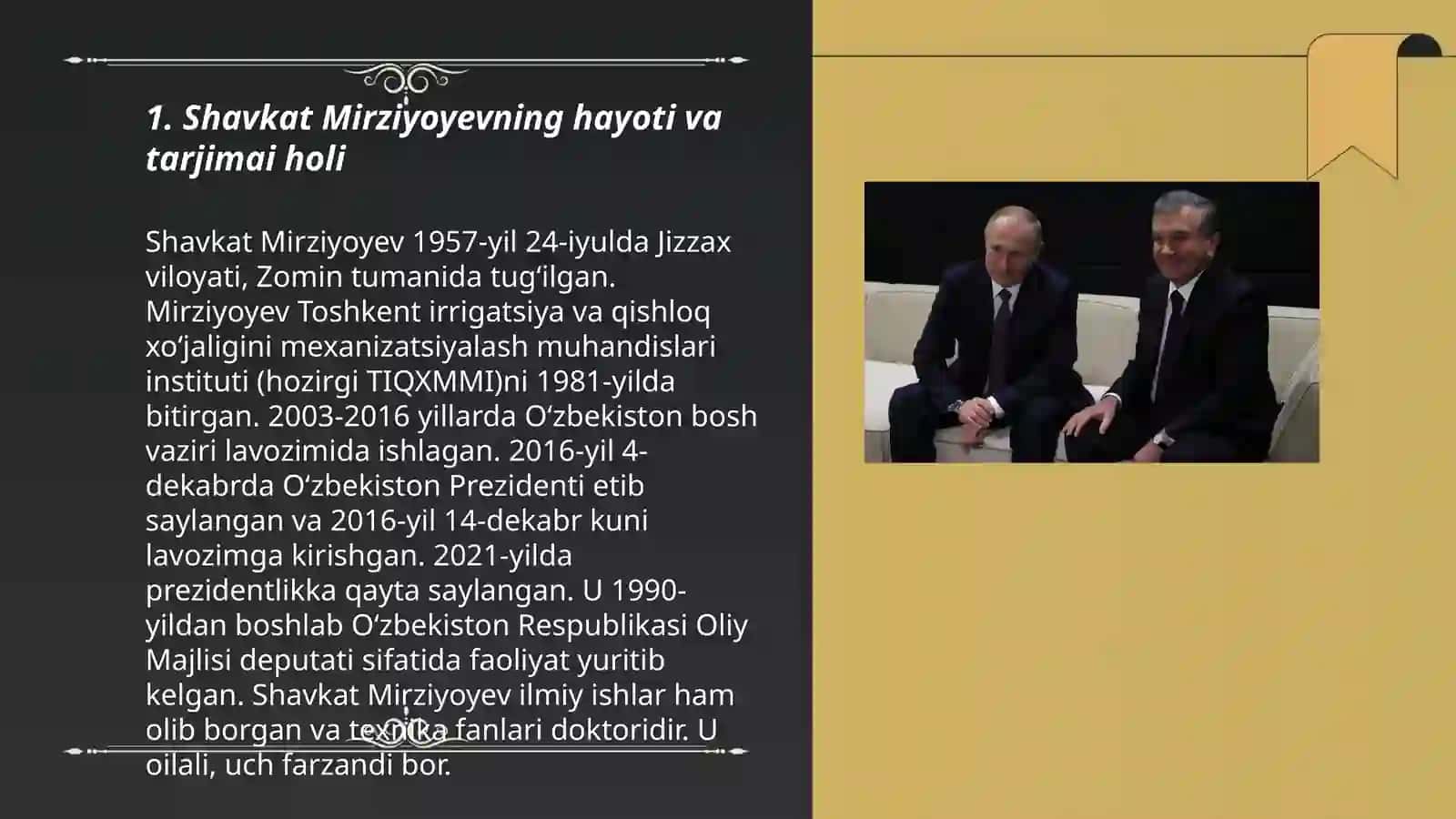 Shavkat Mirziyoyevning hayoti va tarjimai holi 3
