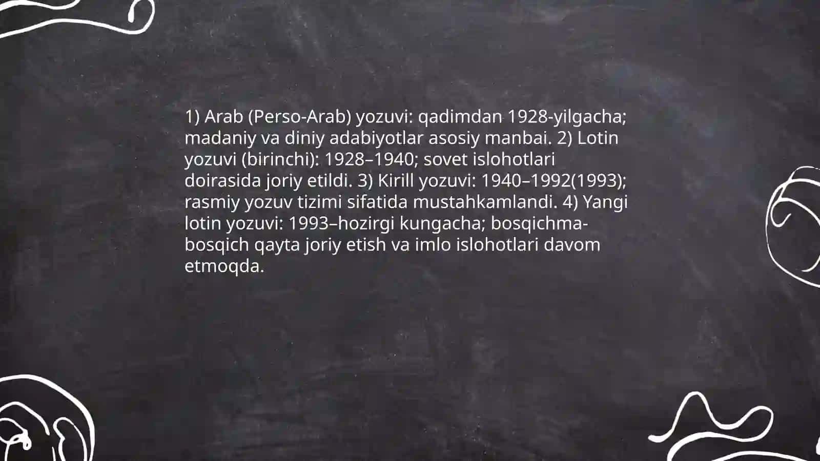 O'zbek tilining yozuv tizimi 3