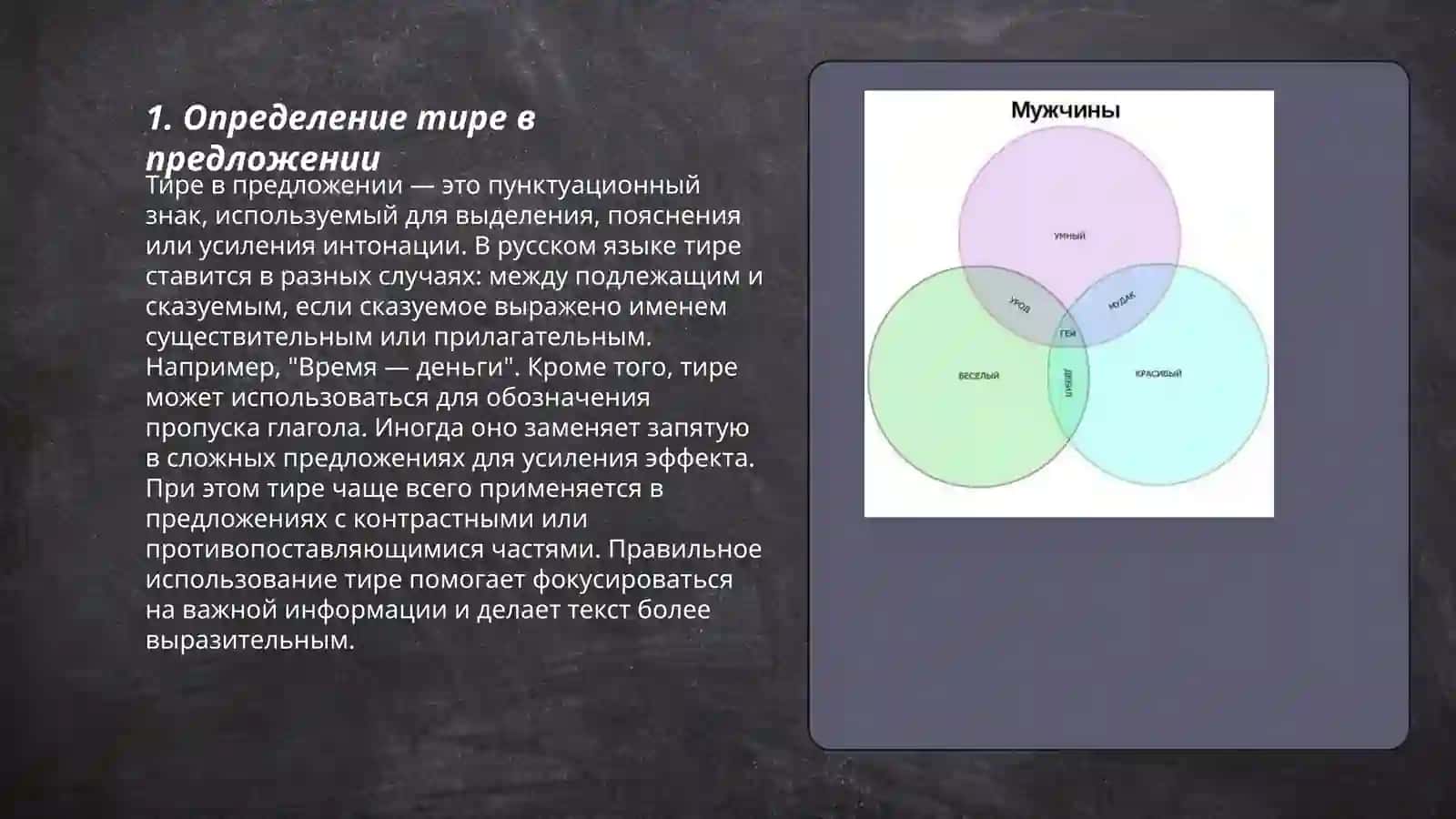 Тире в простом предложении. Тире между подлежащим и сказуемым 3