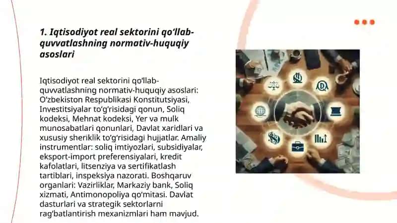 Iqtisodiyot real sektorini qo'llab-quvvatlashning huquqiy-iqtisodiy asoslari 3