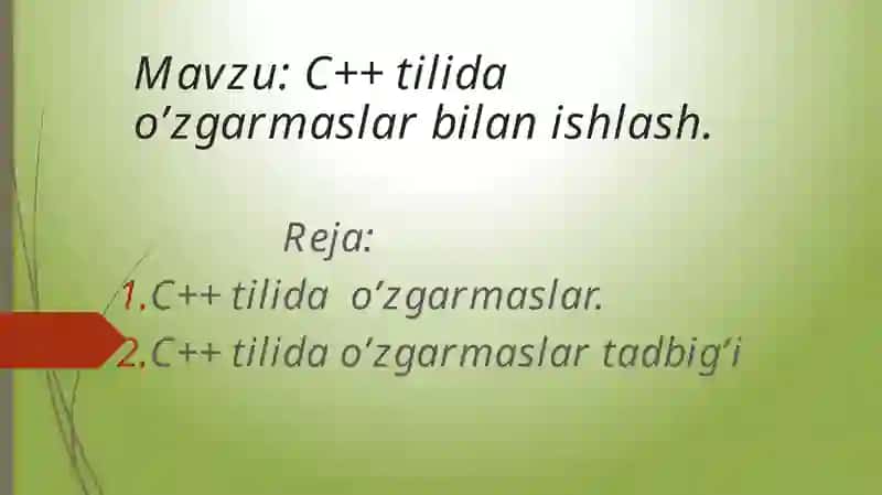C++ Tilida O'zgarmaslar Bilan Ishlash 3