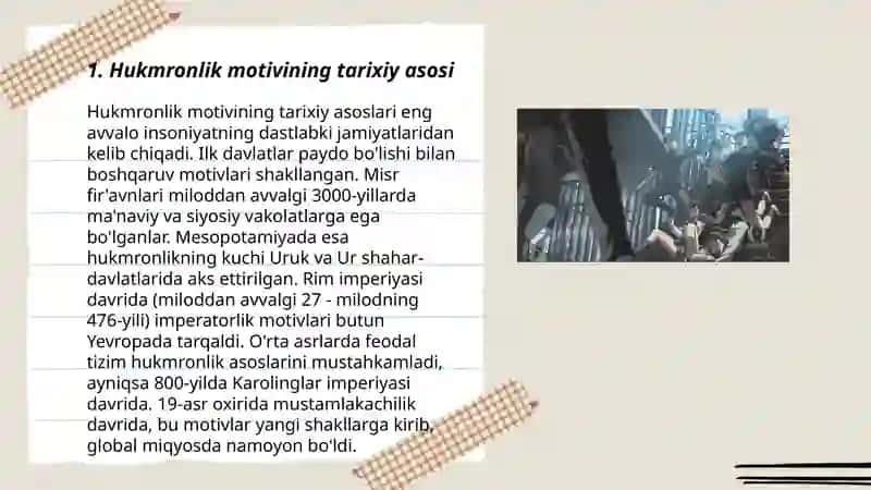 Hukmronlik motivini shakllanish bosqichlari tahlili 3