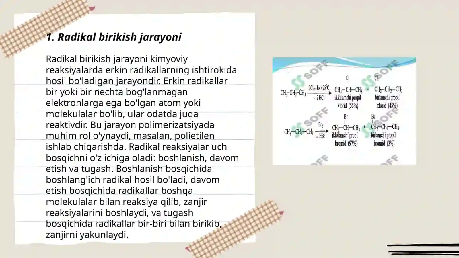 Radikal birikish jarayoni 3