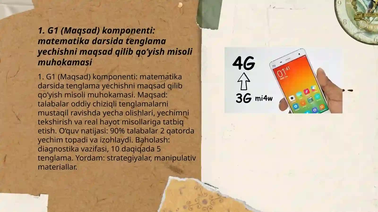 4G modelining har bir komponenti boʻyicha misollar muhokamasi 3