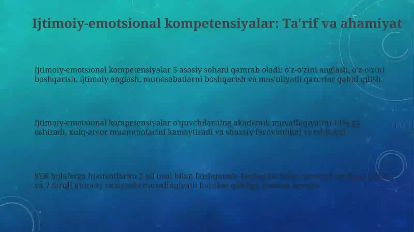 O‘quvchilarda ijtimoiy-emotsional kompetensiyalarni rivojlantirish yo‘llari 3