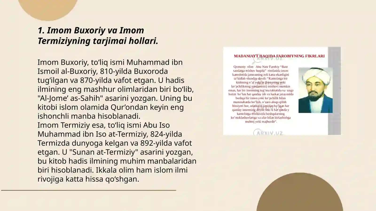 Imom Buxoriy va Imom Termiziyning tarjimai hollari 3