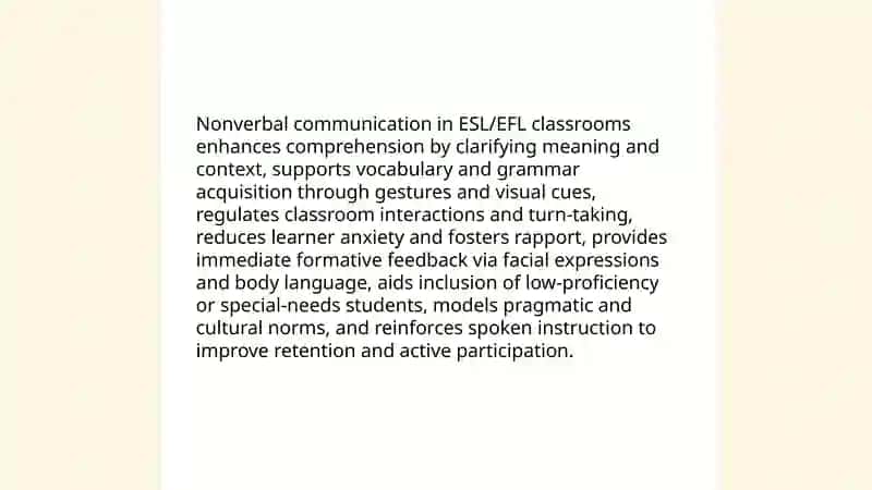 The role of nonverbal communication ESL EFL classes 3