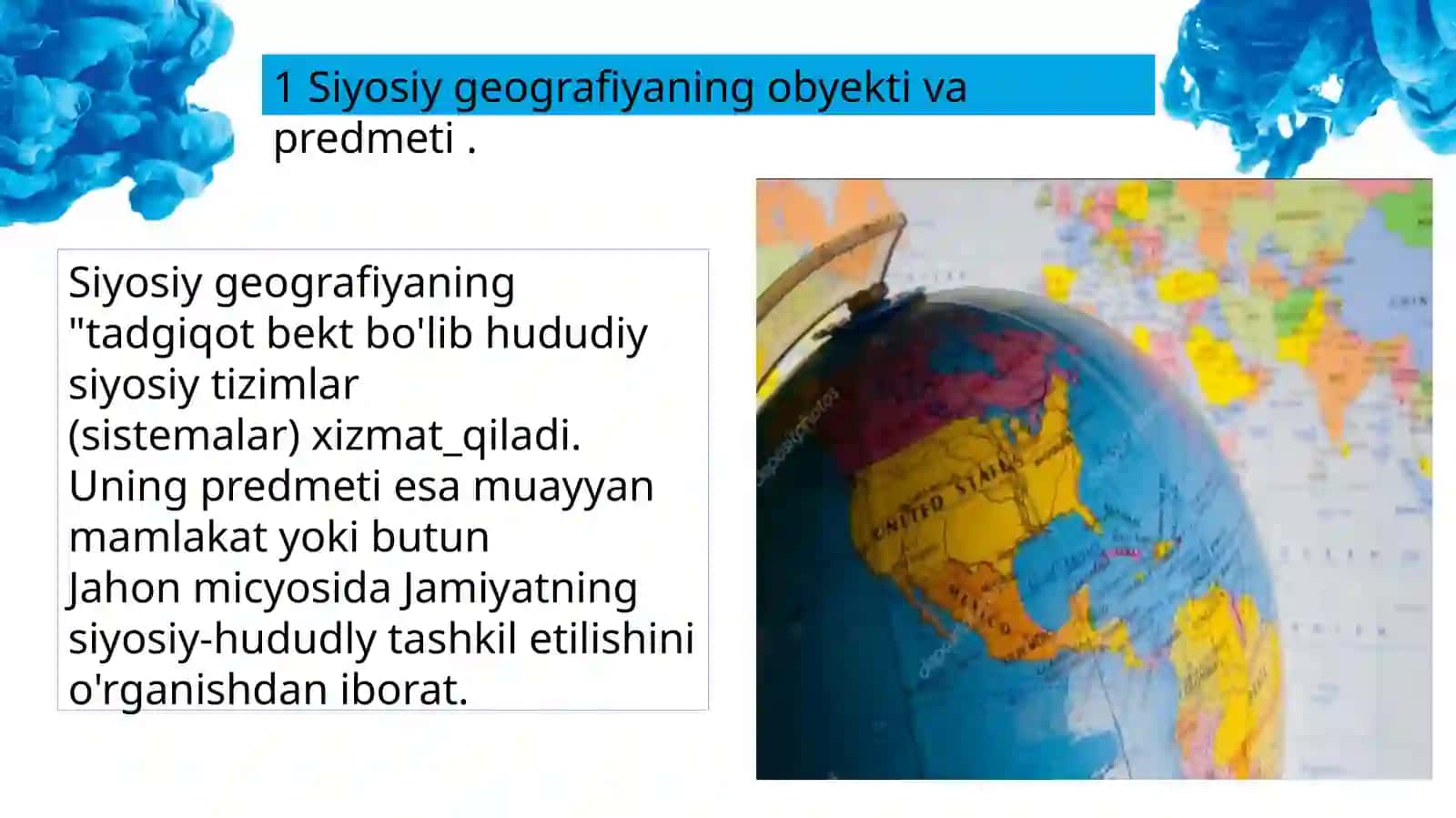 Siyosiy geografiyaning obyekti va predmeti 3
