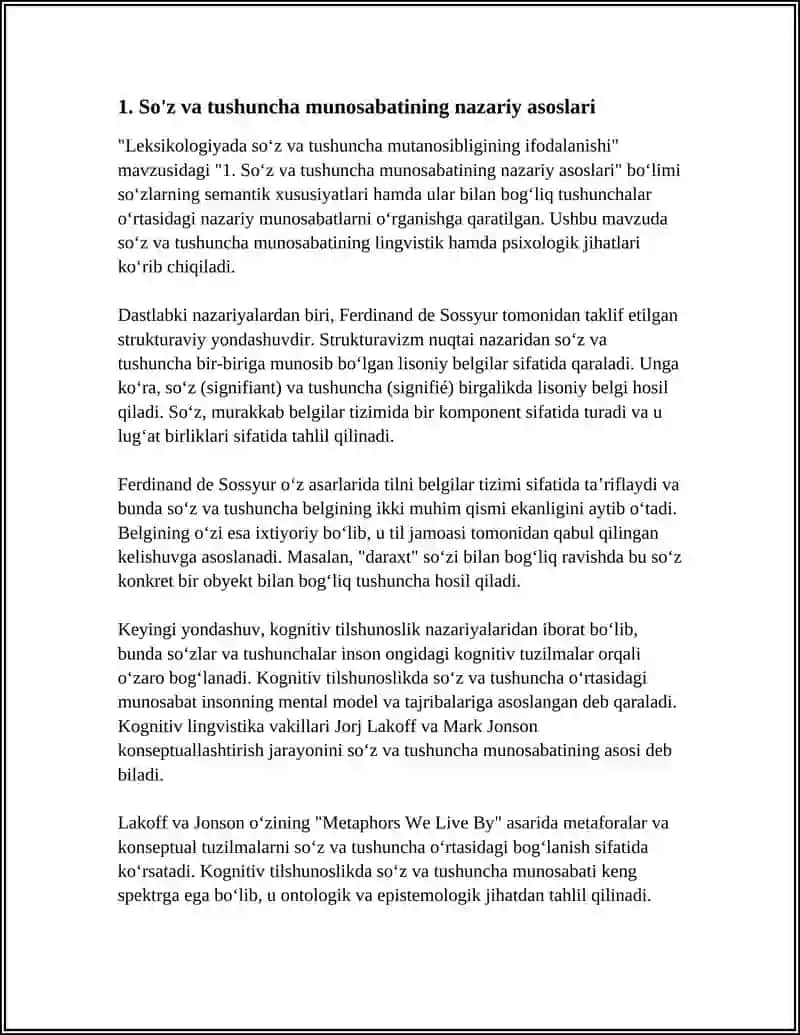 LEKSIKOLOGIYADA SO‘Z VA TUSHINCHA MUTANOSIBLIGINING IFODALANISHI 3